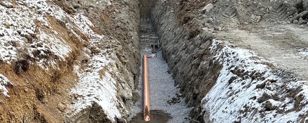Utbyggnaden av det kommunala VA-nätet i Åbyggeby Foto: Gästrike Vatten
