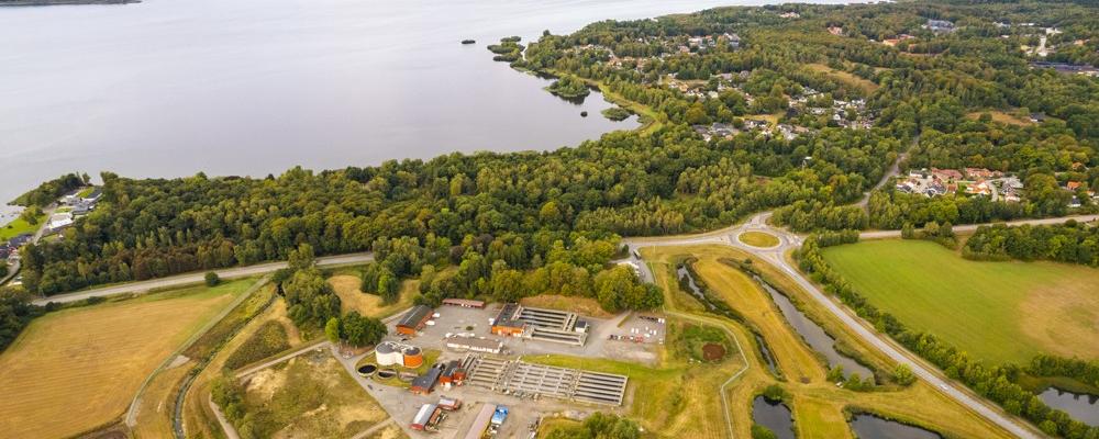 Hässleholms reningsverk med omnejd. Foto: Hässleholm Miljö