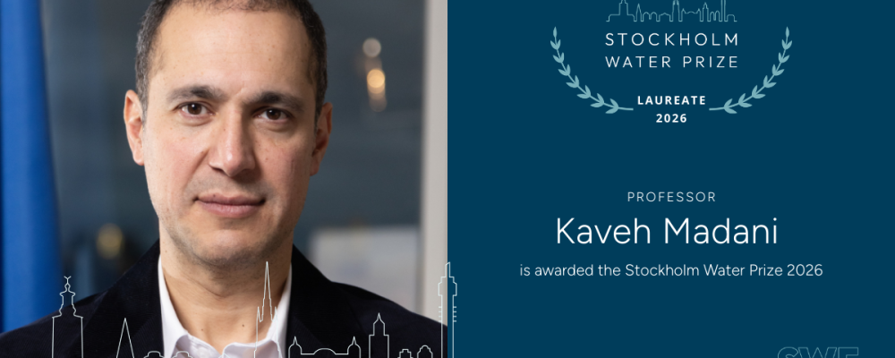 Professor Kaveh Madani tilldelas Stockholm Water Prize 2026. Bild: SWF
