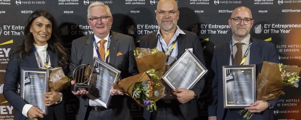 Utmärkelsen delades ut vid regionfinalen i Lund den 11 november, där entreprenörer från hela södra Sverige deltog. Foto: Jonas Borg