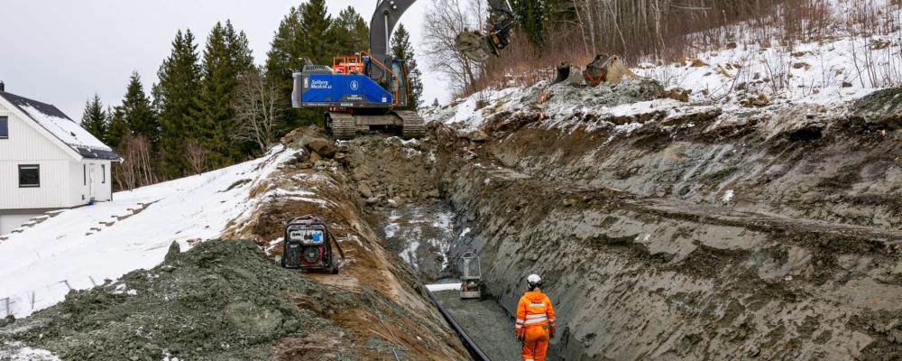 Projektet omfattar utbyte och förnyelse av vatten- och avloppssystem, separation av befintliga system samt etablering av nya kabellösningar. Foto: Mats Bakken