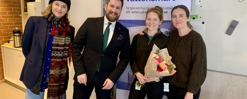 Emma Johansson och Sophie Olofsson hyllas. Foto: Halmstad kommun