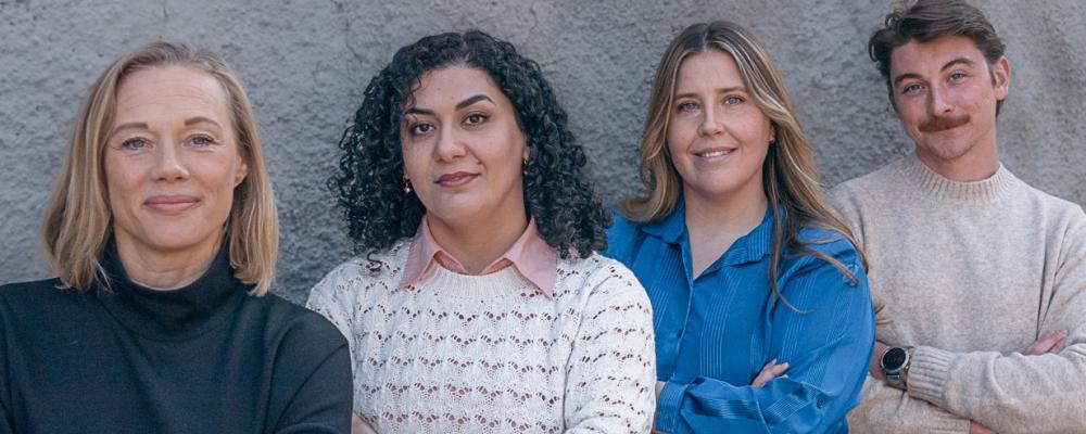 Karin Ripol (vd, från vänster), Marie Hedayati, Gabriella Rullander och Christoffer Grunewald Foto: Structor