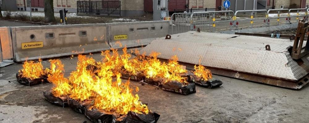 Tjältining pågår. Foto: Anna-Britha Ulvenklev/Örebro kommun.