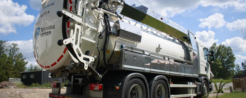 En av Tekniska verkens spolbilar. Foto: Tekniska verken