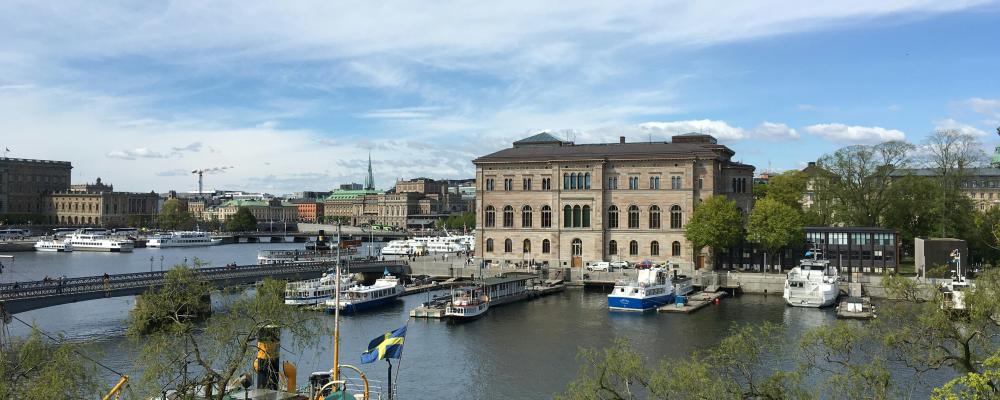 Ovanligt höga vattentemperaturen i Mälaren. Bilden visar Norrström vid Blasieholmen i Stockholm. Foto: p e/Unsplash