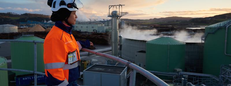 Vid Biokrafts fabrik i Skogn i Norge, som är världens största anläggning för produktion av flytande biogas, ansvarar Adven för indunstningen av restvattnet från processen. Foto: Adven