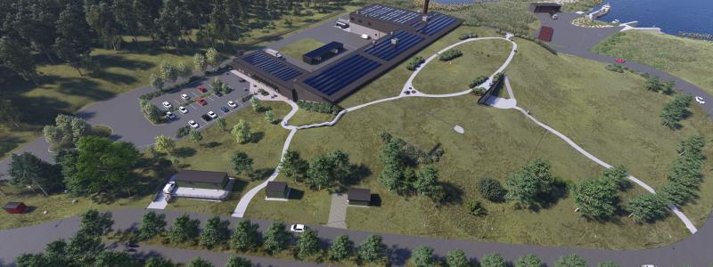 Det framtida reningsverket i Åkersberga. Illustration: Skoog Arkitekter