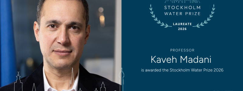 Professor Kaveh Madani tilldelas Stockholm Water Prize 2026. Bild: SWF
