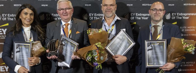 Utmärkelsen delades ut vid regionfinalen i Lund den 11 november, där entreprenörer från hela södra Sverige deltog. Foto: Jonas Borg