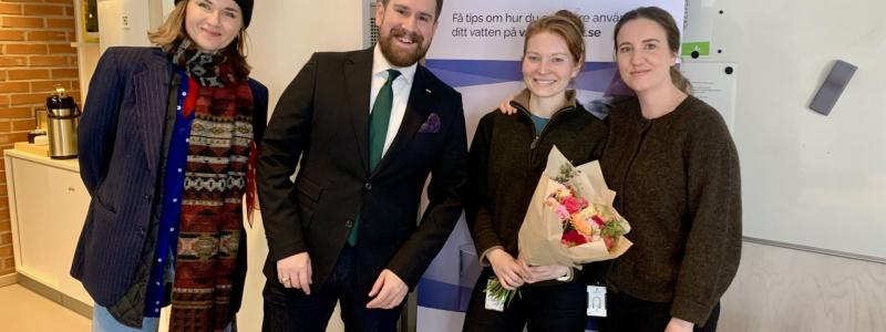 Emma Johansson och Sophie Olofsson hyllas. Foto: Halmstad kommun