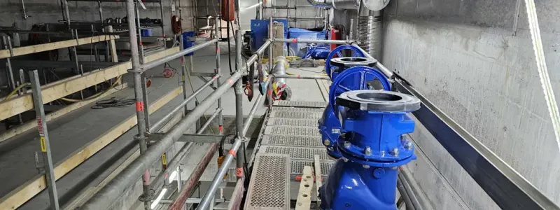 Installation av pumpstation i deletapp Korsvägen. Foto: Trafikverket, Håkan Holgén