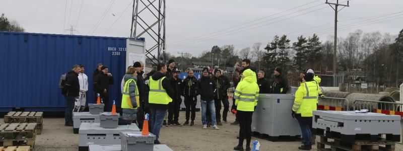 Samling nödvattenövning. Foto: Olofströms kommun
