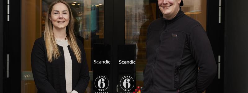 Katrine Kjøller, konsult på Unidrain och Morten Friis Gall vid Scandic Nørreport i Köpenhamn. Foto: Scandichotell