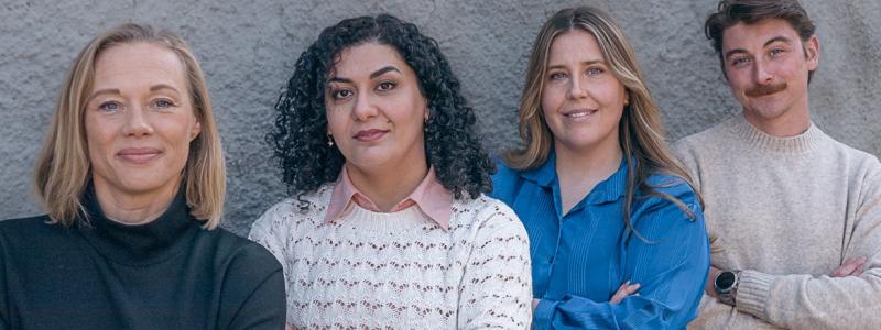 Karin Ripol (vd, från vänster), Marie Hedayati, Gabriella Rullander och Christoffer Grunewald Foto: Structor