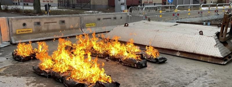 Tjältining pågår. Foto: Anna-Britha Ulvenklev/Örebro kommun.