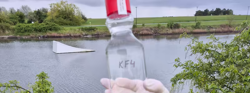 Prover på kanalens vatten tas för att få kunskap om hur bakteriehalterna och spridningen av avloppsvatten ser ut. Foto: VA Syd