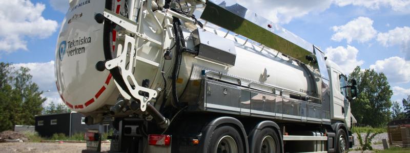 En av Tekniska verkens spolbilar. Foto: Tekniska verken