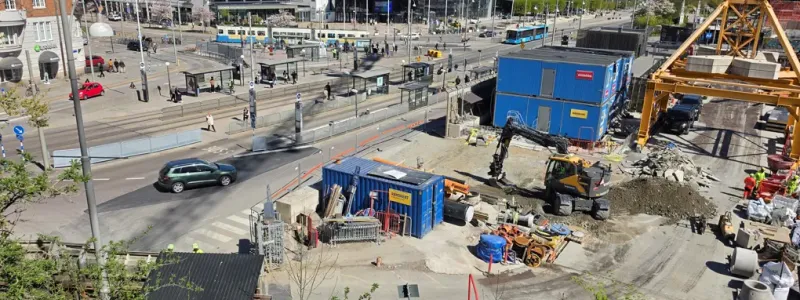 Mark- och ledningsarbeten i och runt Korsvägen. Foto: Trafikverket