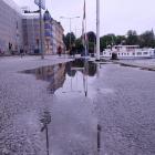 Översvämning vid Nybrokajen i Stockholm. Foto: Bruce Barrow/Unsplash