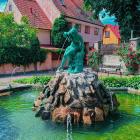 Visby vattenverk ska byggas om för att stärka dricksvattenproduktionen på Gotland. Bilden visar en fontän i Visby. Foto: Sedki Alimam/Unsplash