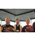 Vinnarkommunen Älvsbyns representanter tillsammans med juryns ordförande Gunilla Hultgren Karell. Foto: Svenskt Vatten