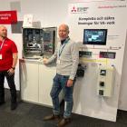 Pontus Lindholm, teknisk säljare och Frederik Kok, expert på cybersäkerhet på Mitsubishi Electric talade om cybersäkerhet och presenterade företagets produkter och lösningar på Vatten2025.