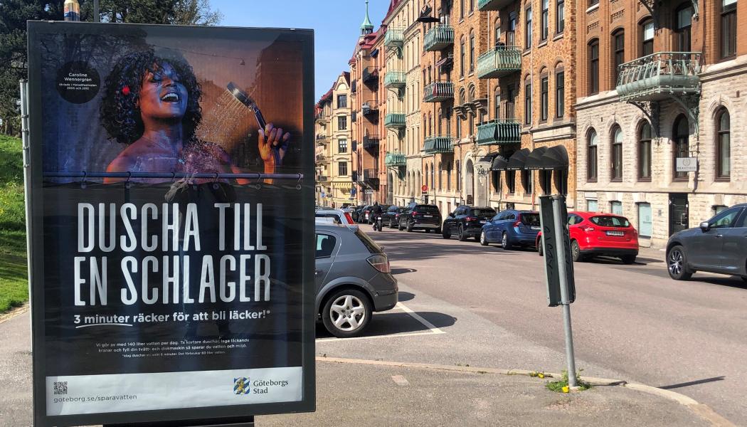 Caroline Wennergren var en av Melloartisterna som uppmanade göteborgarna att duscha till en schlager i maj 2024. Foto: johan Flanke

