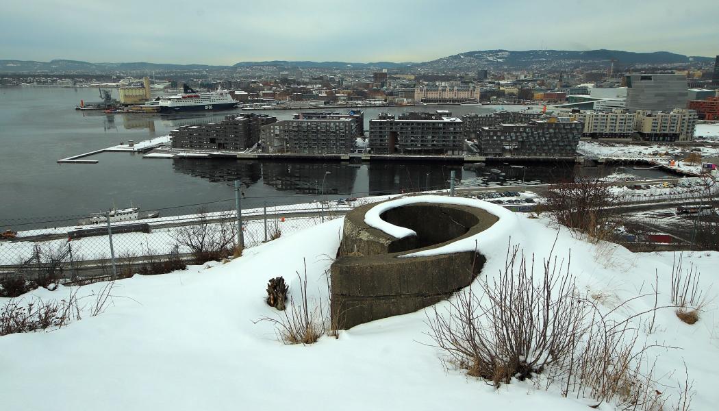 Oslofjorden sedd från Ekeberg. En ny dagvattentunnel ska leda vatten från Ekebergområdet direkt till fjorden. Foto: Chekotay/Wikimedia Commons/https://commons.wikimedia.org/wiki/File:Ekeberg_bunker.jpg