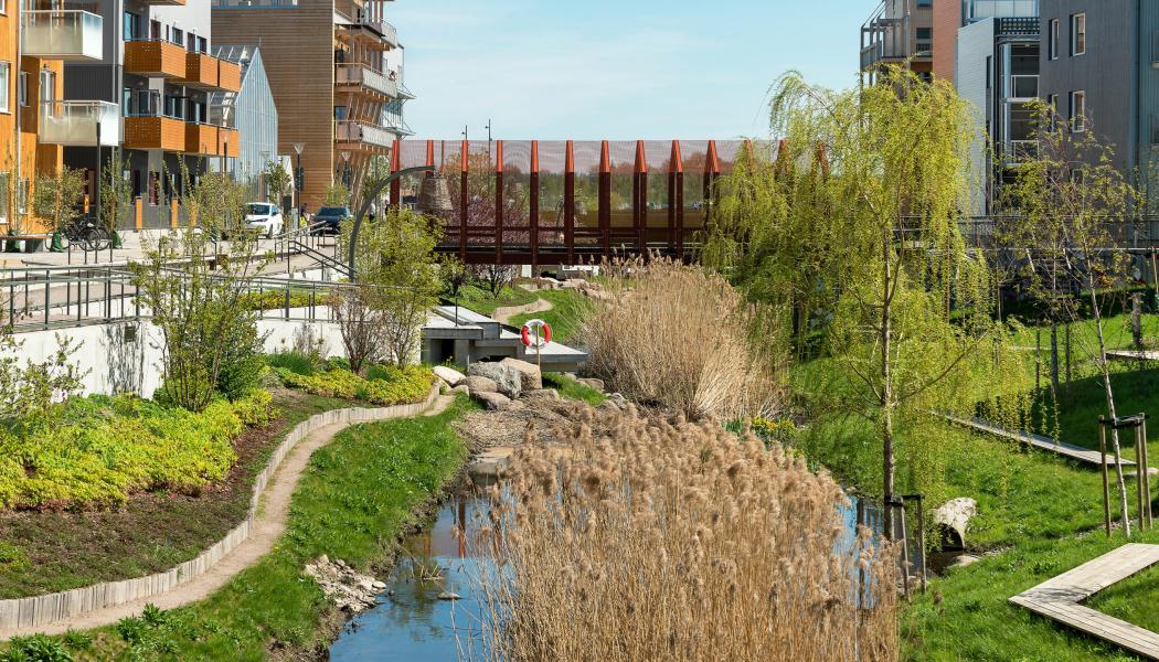 Tre av fyra svenskar oroar sig för exmtremoväder. Foto: White Arkitekter 