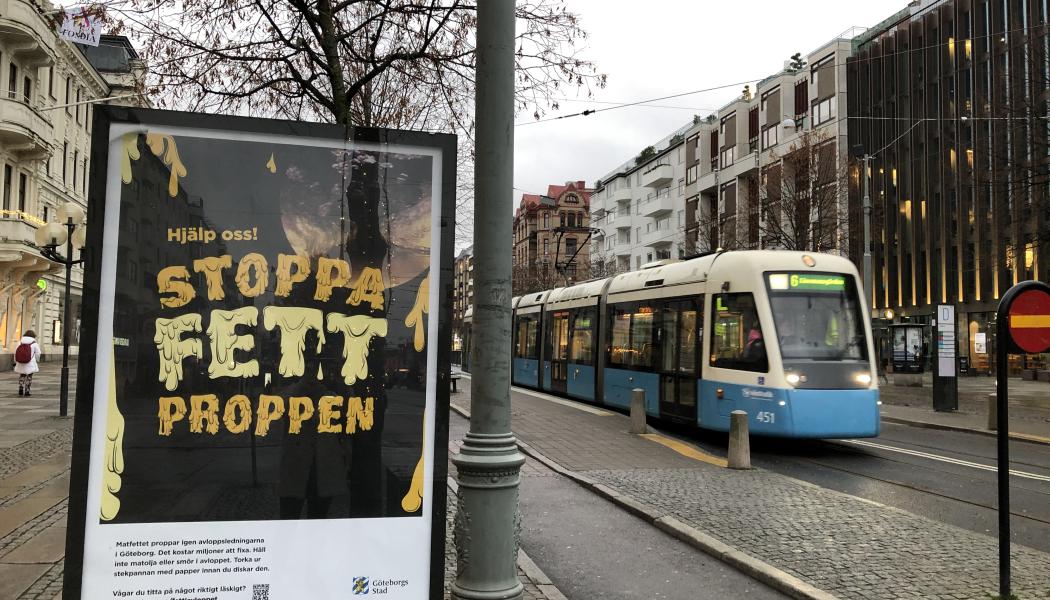 Göteborgarna har blivit mycket bättre på att inte hälla fett i avloppet. Rinnande fett stelnar och bildar proppar. Foto Louise Otterdahl
