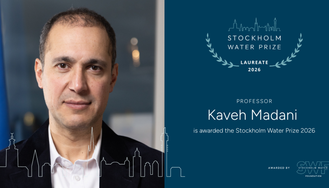 Professor Kaveh Madani tilldelas Stockholm Water Prize 2026. Bild: SWF