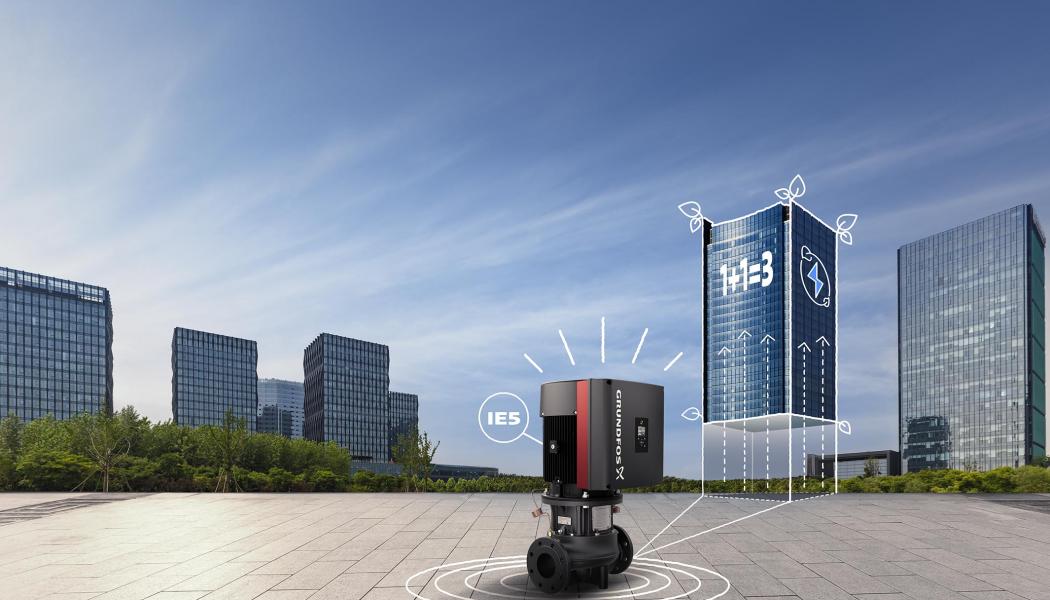 Ny pump med IE5-motor och digital uppkoppling. Bild: Grundfos