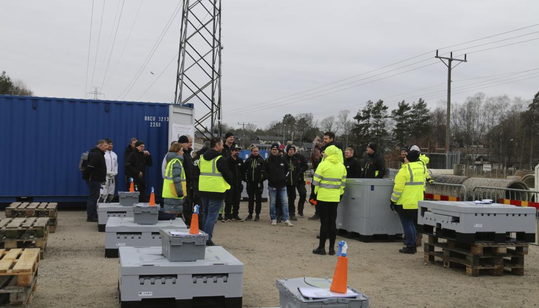Samling nödvattenövning. Foto: Olofströms kommun