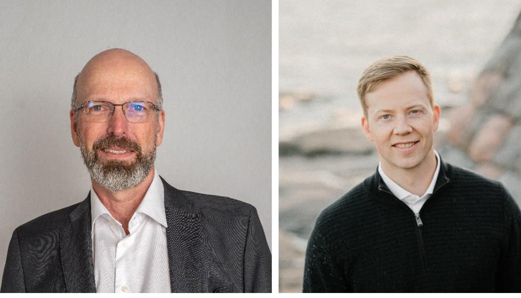 Petter Quinsgaard, vd för Smartvatten och Karl Sandelin, vd för LeakLook. Foto: Smartvatten