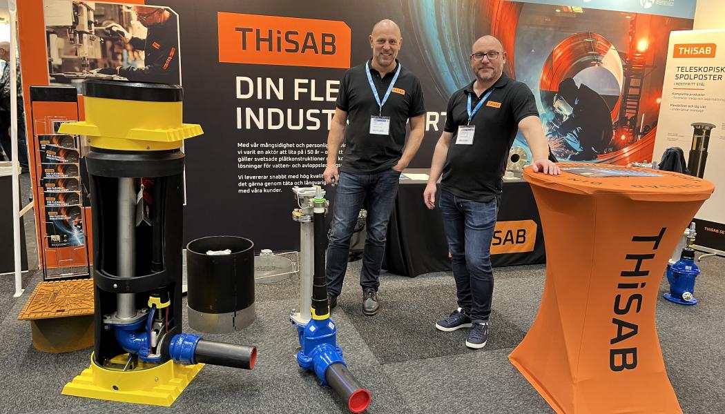 Magnus Harryson och Fredrik Sandberg presenterade THiSAB:s produkter på Vatten 2025.