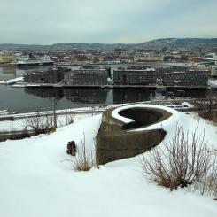 Oslofjorden sedd från Ekeberg. En ny dagvattentunnel ska leda vatten från Ekebergområdet direkt till fjorden. Foto: Chekotay/Wikimedia Commons/https://commons.wikimedia.org/wiki/File:Ekeberg_bunker.jpg