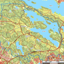 Karta över Bornsjöns avrinningsområde. Karta: Trafikverket