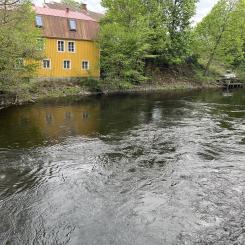 Säveån vid centrala delarna av Lerum. Foto: Norconsult