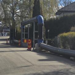 Infodring av huvudavloppsledning och serviser i Djursholm. Foto: RH Pumper AB