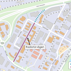 Framkomligheten för biltrafik påverkas under byggtiden. Radiatorvägen stängs av i etapper, men verksamheterna i området förblir tillgängliga via alternativa infarter. Bild: Örebro kommun