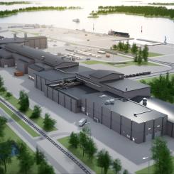Illustration av SSAB:s planerade stålverk i Luleå. Pressbild: SSAB