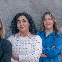 Karin Ripol (vd, från vänster), Marie Hedayati, Gabriella Rullander och Christoffer Grunewald Foto: Structor