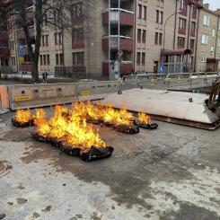 Tjältining pågår. Foto: Anna-Britha Ulvenklev/Örebro kommun.