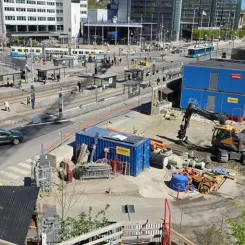 Mark- och ledningsarbeten i och runt Korsvägen. Foto: Trafikverket